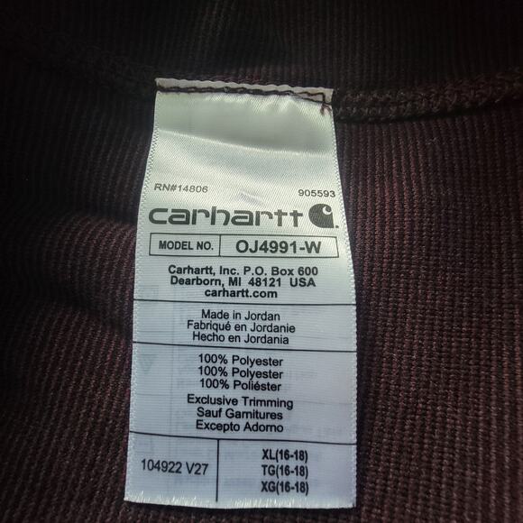 Carhartt Fleece Snap Pullover Mens XL Sherpa Relaxed Fit Jacket Grey Plum - Picture 9 of 13